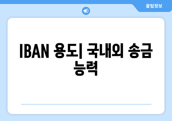 IBAN 용도| 국내외 송금 능력