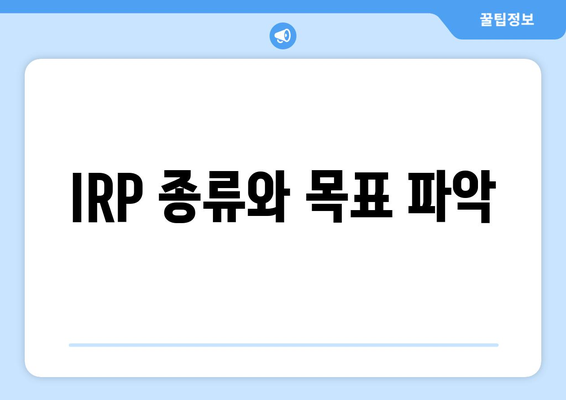 IRP 종류와 목표 파악