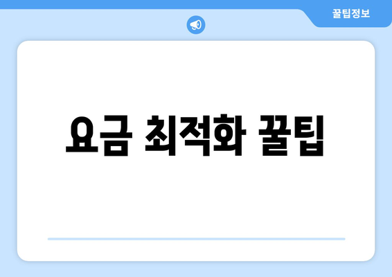 요금 최적화 꿀팁