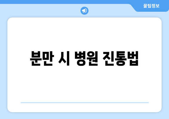 분만 시 병원 진통법