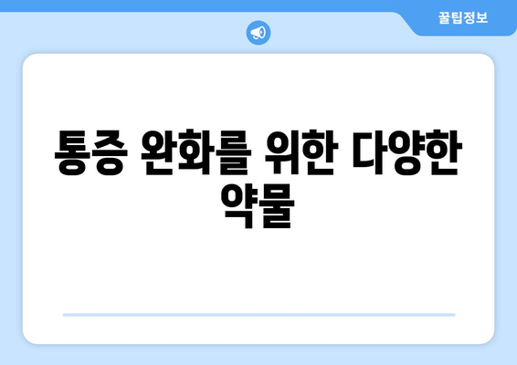 통증 완화를 위한 다양한 약물