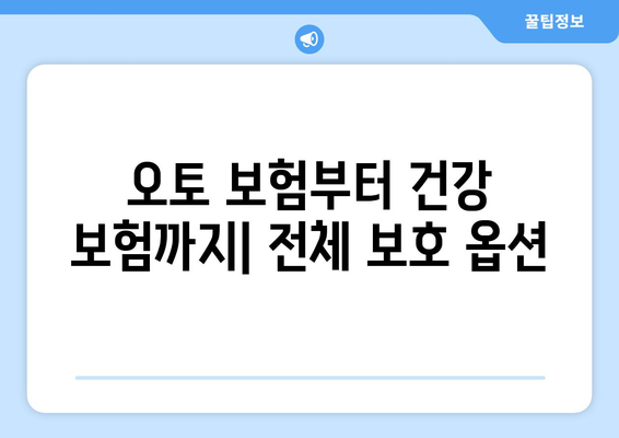 오토 보험부터 건강 보험까지| 전체 보호 옵션