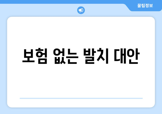 보험 없는 발치 대안