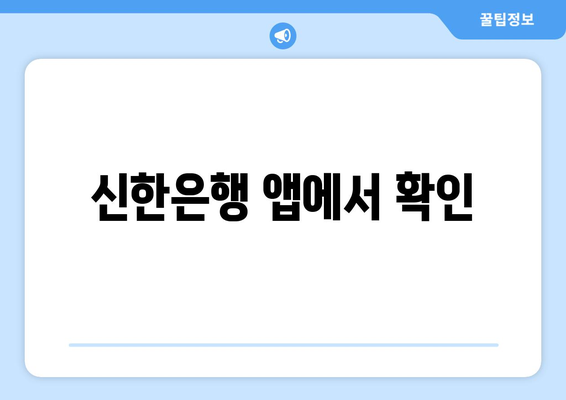 신한은행 앱에서 확인