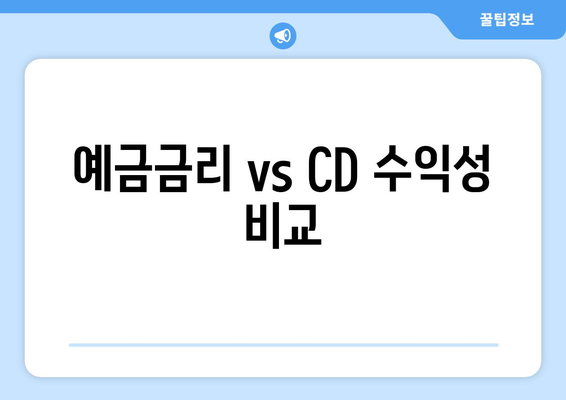 예금금리 vs CD 수익성 비교