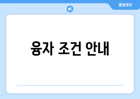 융자 조건 안내