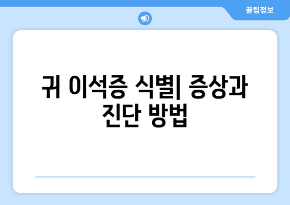 귀 이석증 식별| 증상과 진단 방법