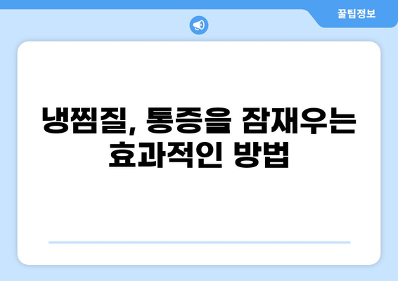 통증 완화를 위한 냉요법 | 효과적인 적용 방법 및 주의 사항 | 통증 완화, 냉찜질, 부상 치료, 통증 관리