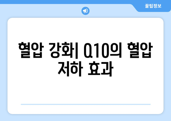 혈압 강화| Q10의 혈압 저하 효과