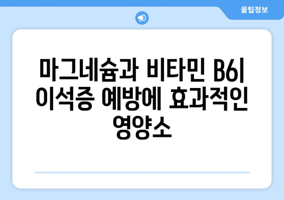 마그네슘과 비타민 B6| 이석증 예방에 효과적인 영양소