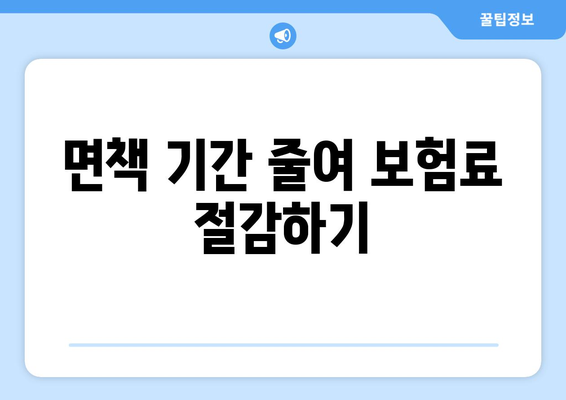 면책 기간 줄여 보험료 절감하기