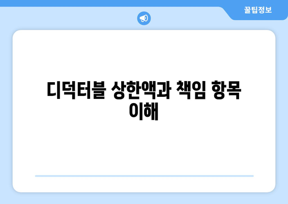 디덕터블 상한액과 책임 항목 이해
