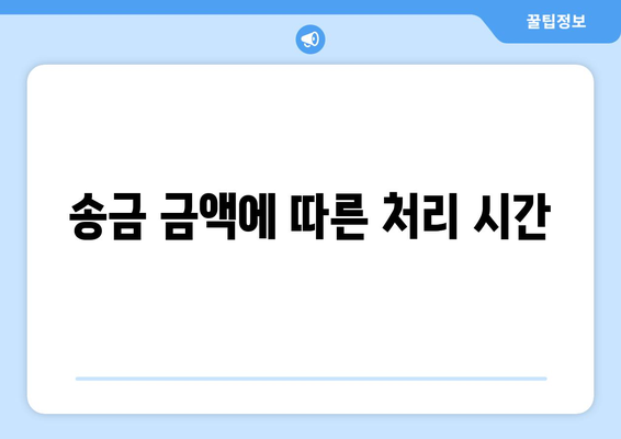 송금 금액에 따른 처리 시간