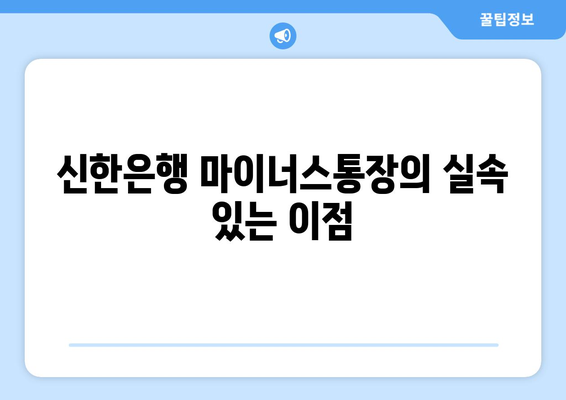 신한은행 마이너스통장의 실속 있는 이점