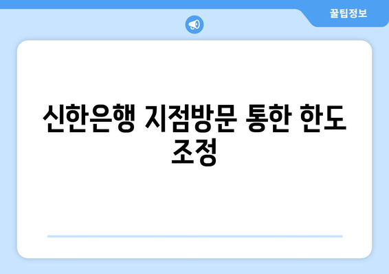 신한은행 지점방문 통한 한도 조정
