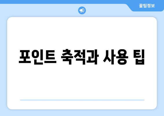 포인트 축적과 사용 팁