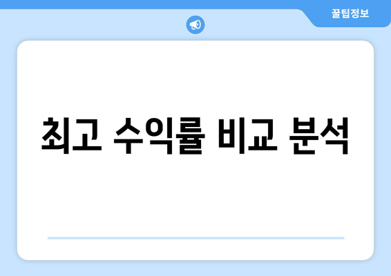 최고 수익률 비교 분석