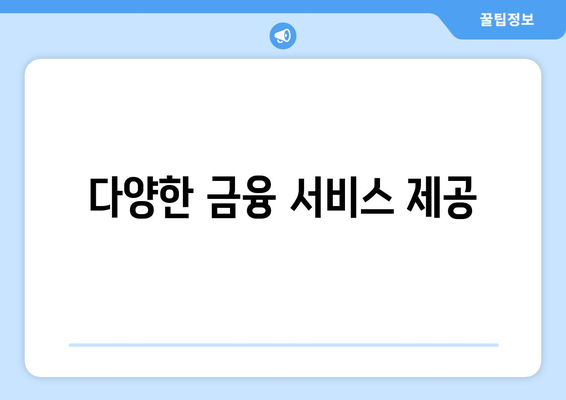 다양한 금융 서비스 제공