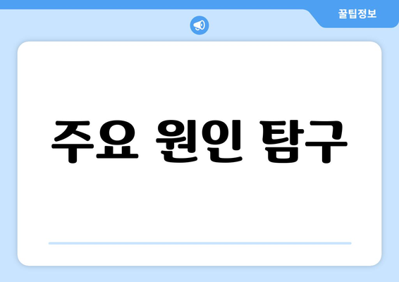 주요 원인 탐구