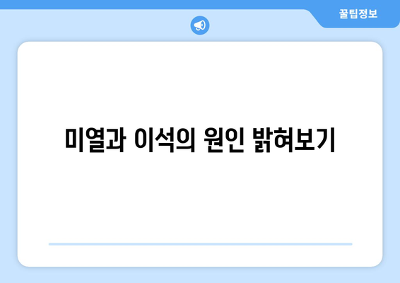 미열과 이석의 원인 밝혀보기