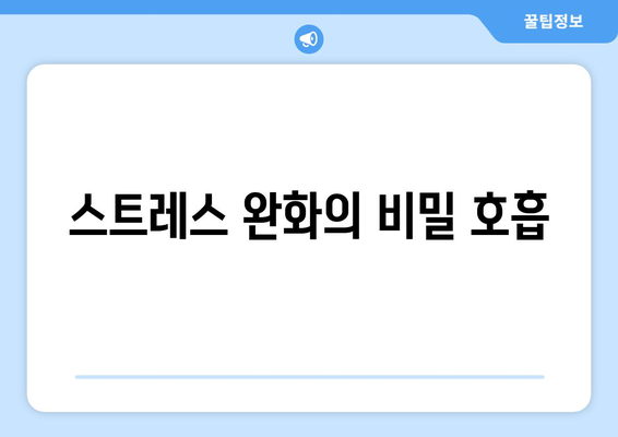 스트레스 완화의 비밀 호흡