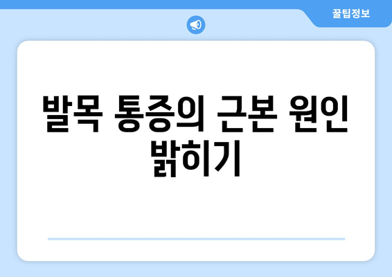 발목 통증의 근본 원인 밝히기