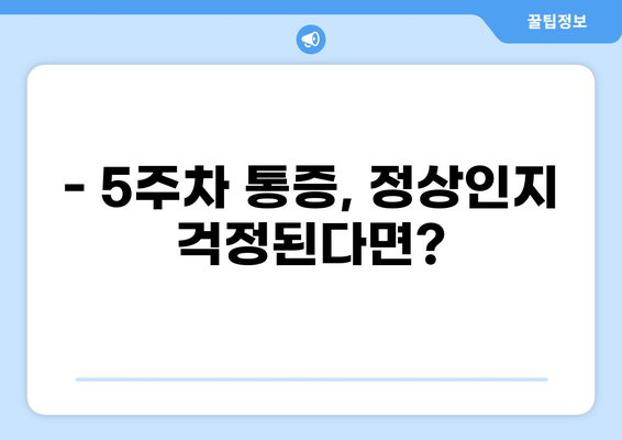 임신 5주차, 겪는 통증이 궁금해요? 알아야 할 증상과 대처법 | 임신 초기 통증, 5주차 증상, 임신 통증 완화