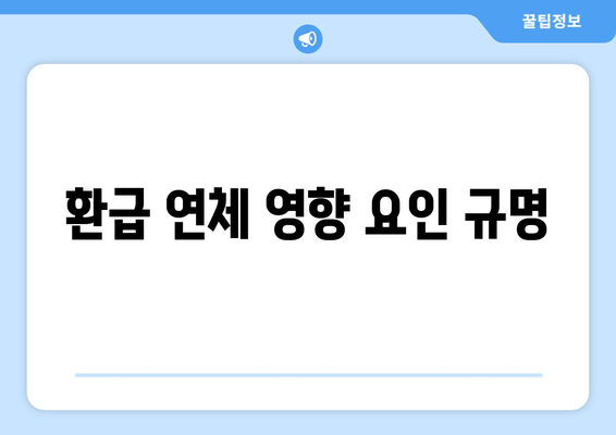 환급 연체 영향 요인 규명