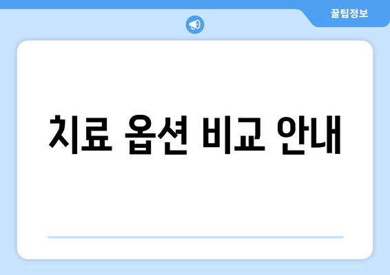 치료 옵션 비교 안내