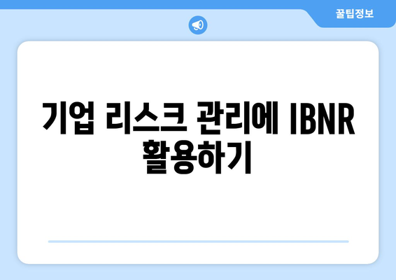 기업 리스크 관리에 IBNR 활용하기