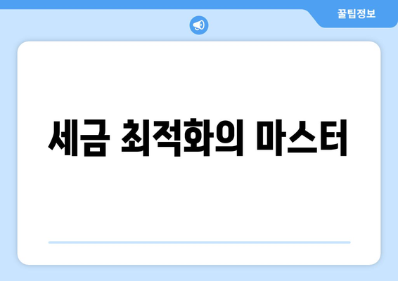 세금 최적화의 마스터