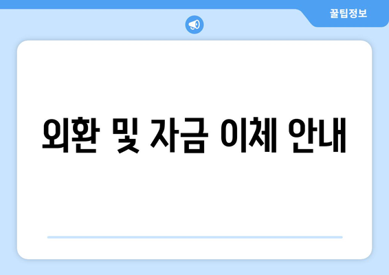 외환 및 자금 이체 안내