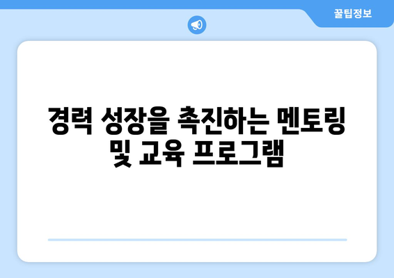 경력 성장을 촉진하는 멘토링 및 교육 프로그램