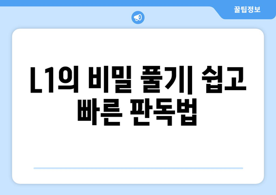 L1의 비밀 풀기| 쉽고 빠른 판독법