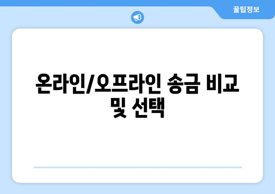 온라인/오프라인 송금 비교 및 선택