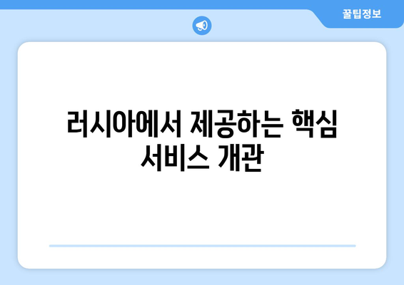 러시아에서 제공하는 핵심 서비스 개관