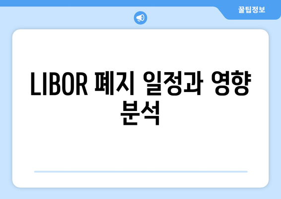 LIBOR 폐지 일정과 영향 분석
