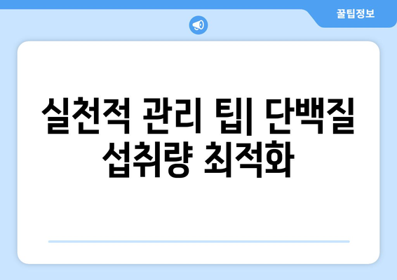 실천적 관리 팁| 단백질 섭취량 최적화
