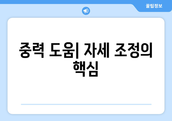 중력 도움| 자세 조정의 핵심