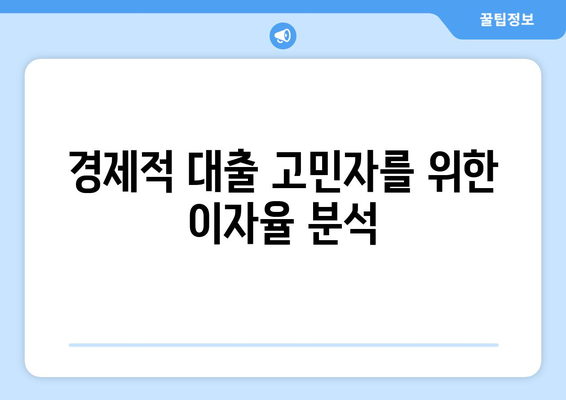 경제적 대출 고민자를 위한 이자율 분석
