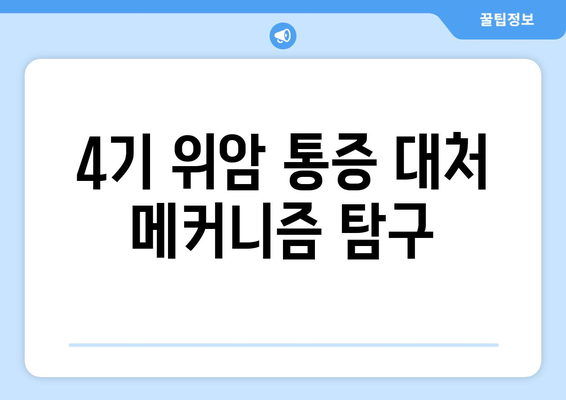 4기 위암 통증 대처 메커니즘 탐구