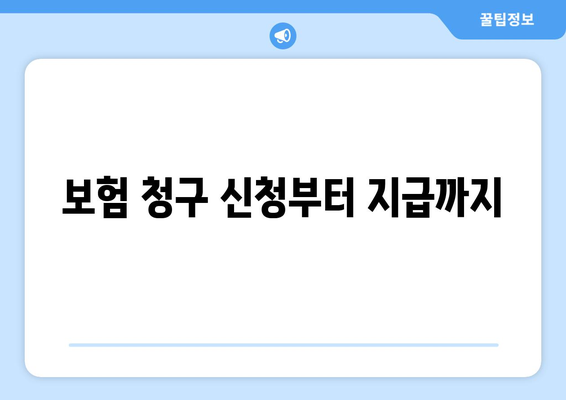 보험 청구 신청부터 지급까지