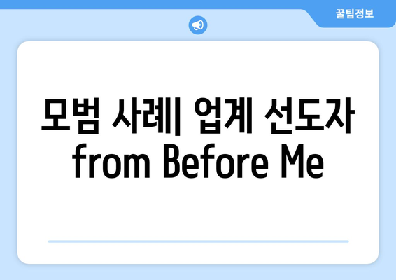 모범 사례| 업계 선도자 from Before Me