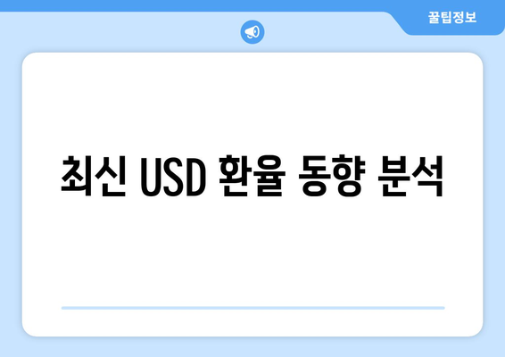 최신 USD 환율 동향 분석