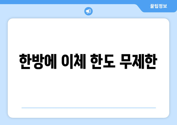 한방에 이체 한도 무제한