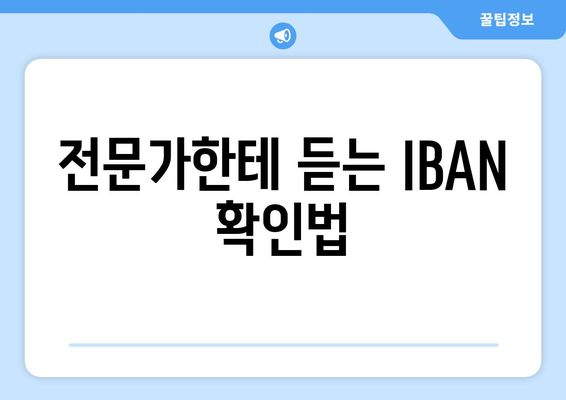 전문가한테 듣는 IBAN 확인법