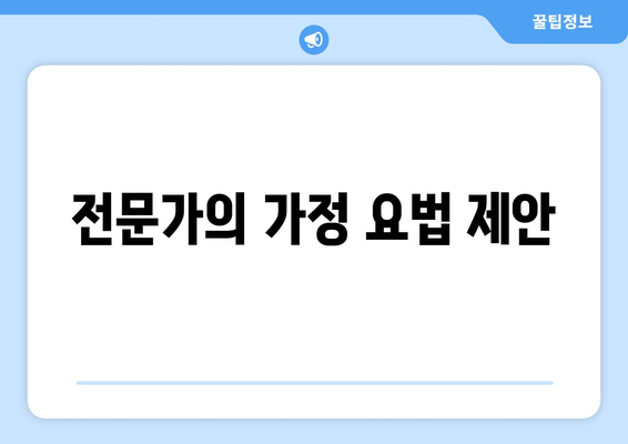 전문가의 가정 요법 제안