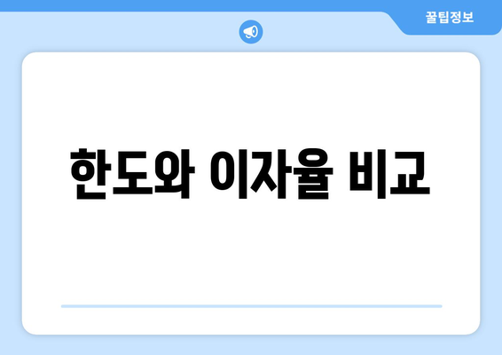 한도와 이자율 비교