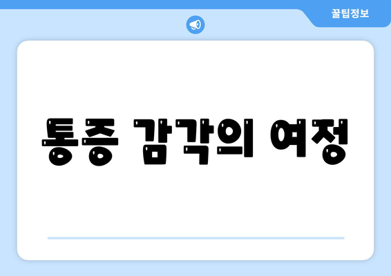 통증 감각의 여정