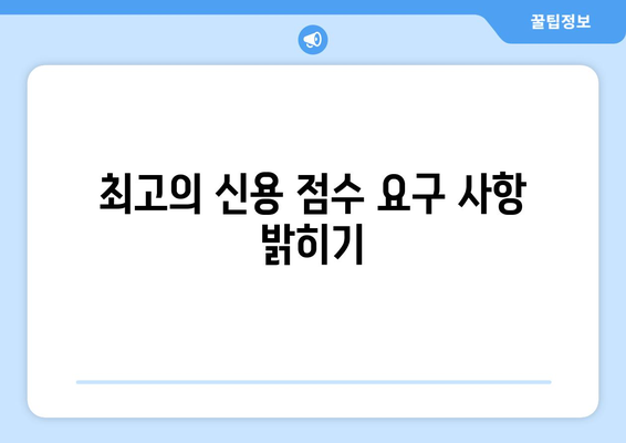 최고의 신용 점수 요구 사항 밝히기